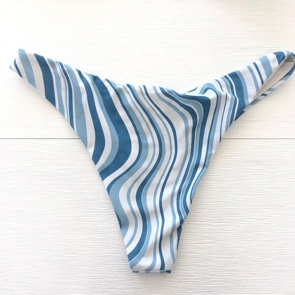 Blue Wave Bikini 2 Piece Set Underwire Bikini Top & High Rise Bikini Bottoms - Picture 5 of 9